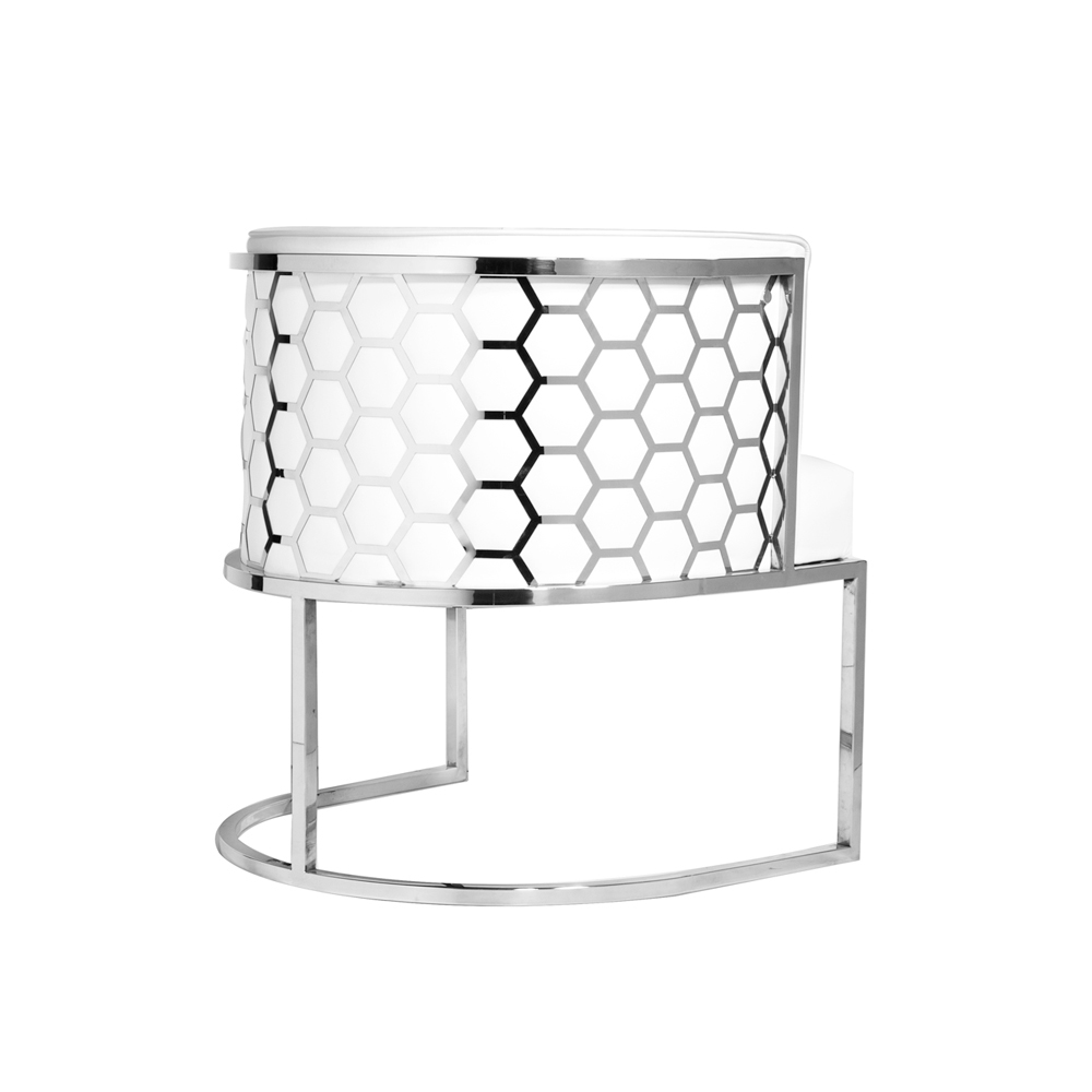 Chamberlain Chair: White PU Fabric