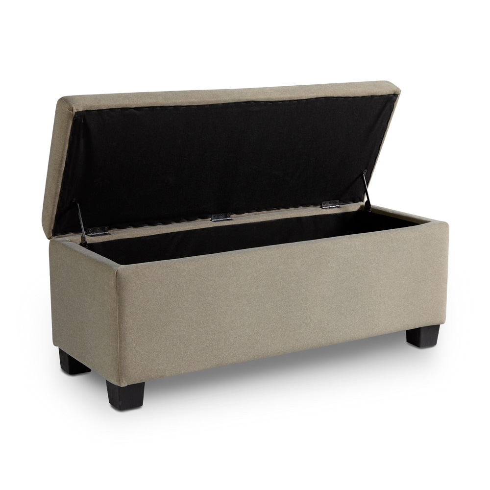 Anna Tufting Storage Bench: Taupe