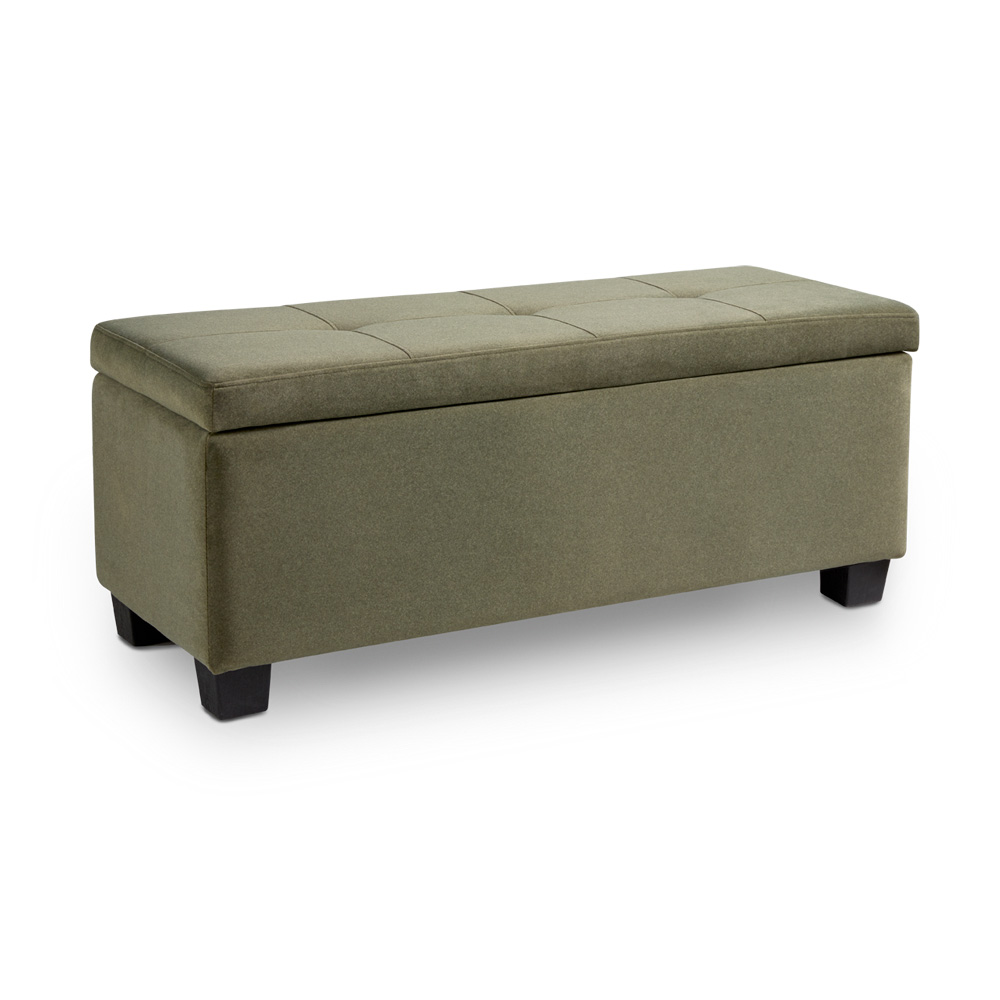 Anna Tufting Storage Bench: Moss Green