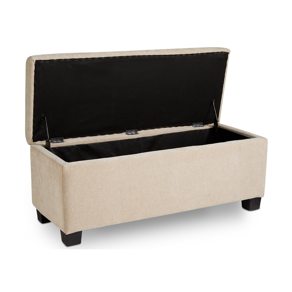 Anna Tufting Storage Bench: Beige 