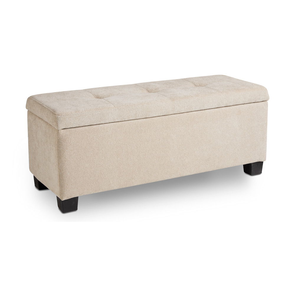 Anna Tufting Storage Bench: Beige 