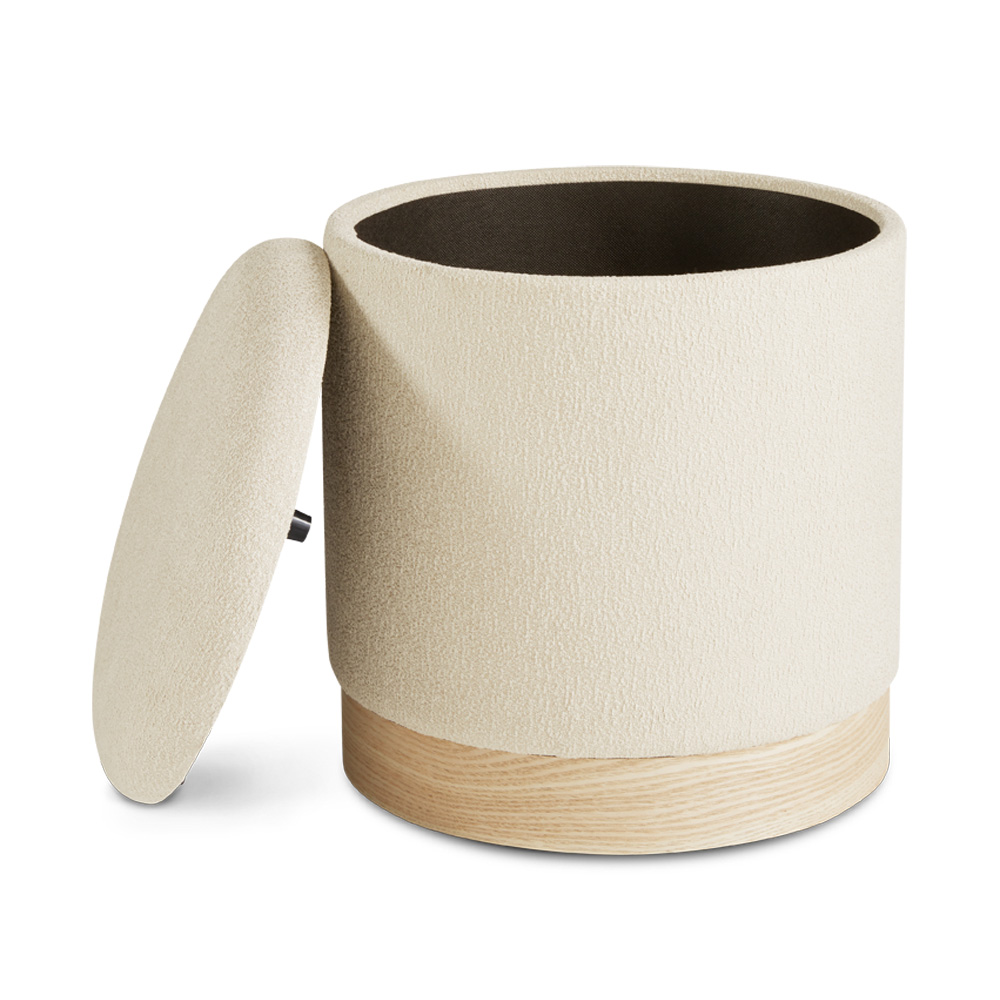 Norman Storage Ottoman: Beige