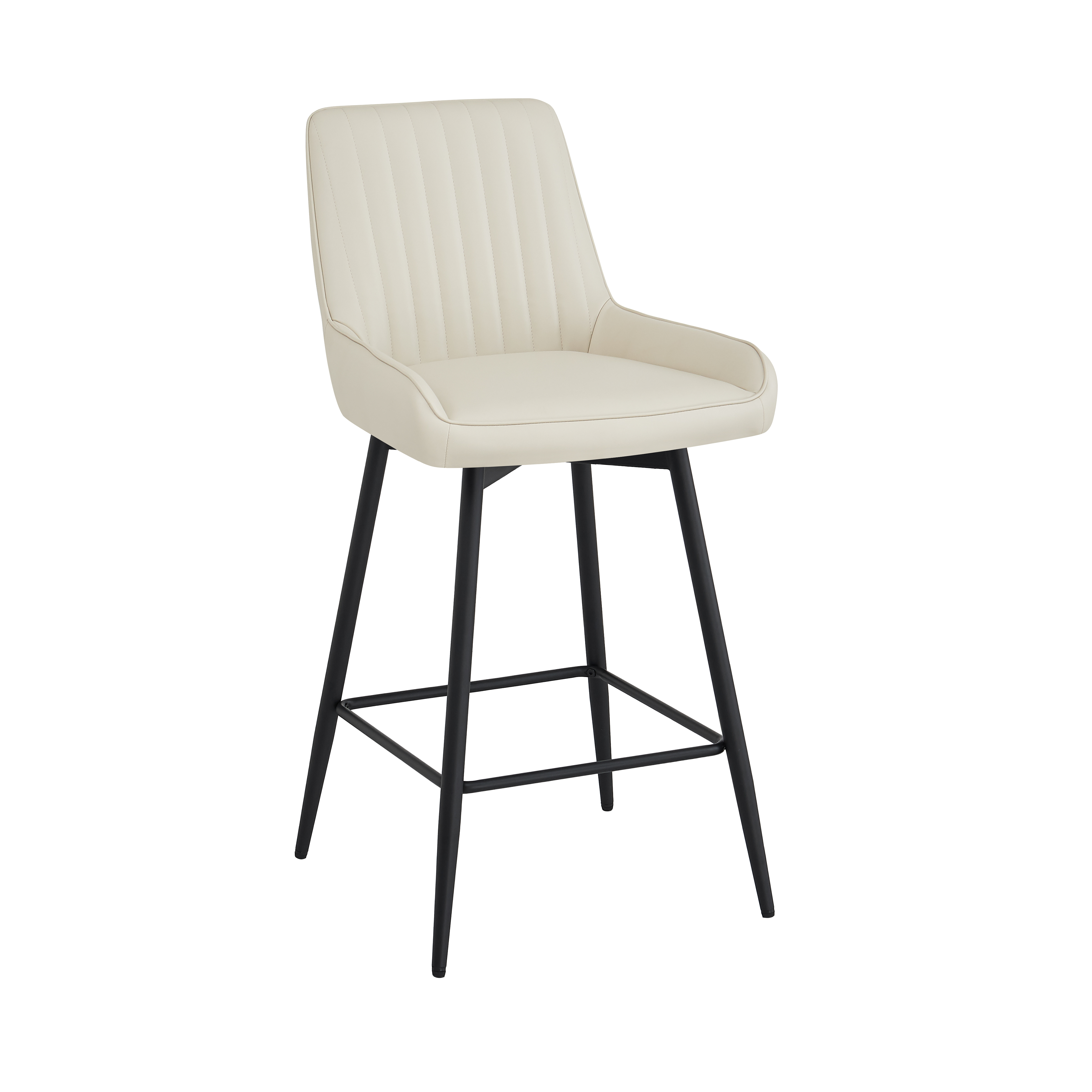 Emma Counter Chair: Light Taupe Leatherette