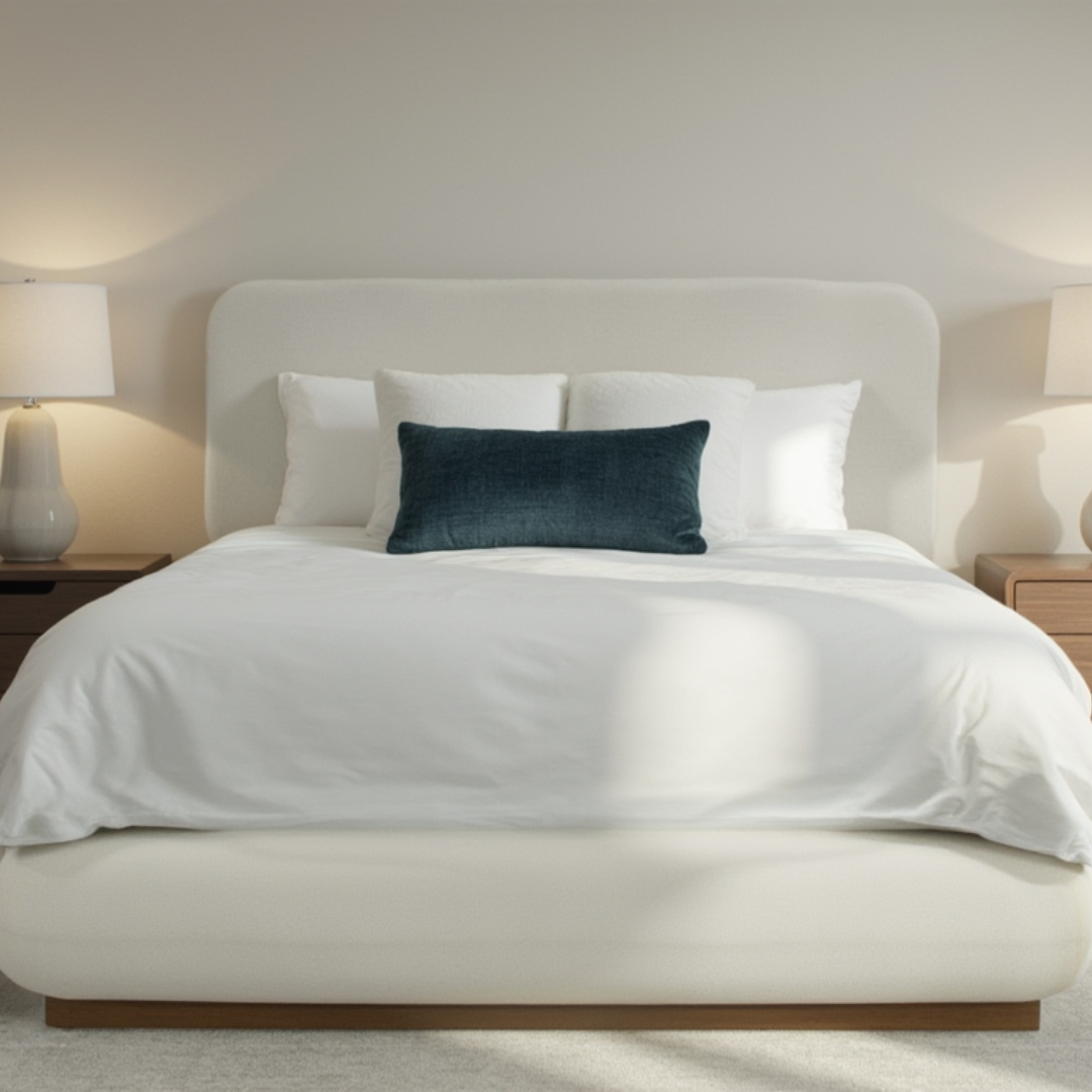 Haven Queen Bed: Greige
